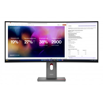 Monitor Lenovo ThinkVision P40WD-40 40 inch 5K WUHD Curved IPS, 120 Hz, Dock, Daisy Chain, kamera MC60, głośniki