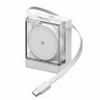 SHARGE Retractable 65 GaN Ładowarka, 65W, 2x USB-C, zintegrowany kabel USB-C – biały