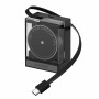 SHARGE Retractable 65 GaN Charger, 65 W, 2x USB-C, zintegrowany kabel USB-C, czarny