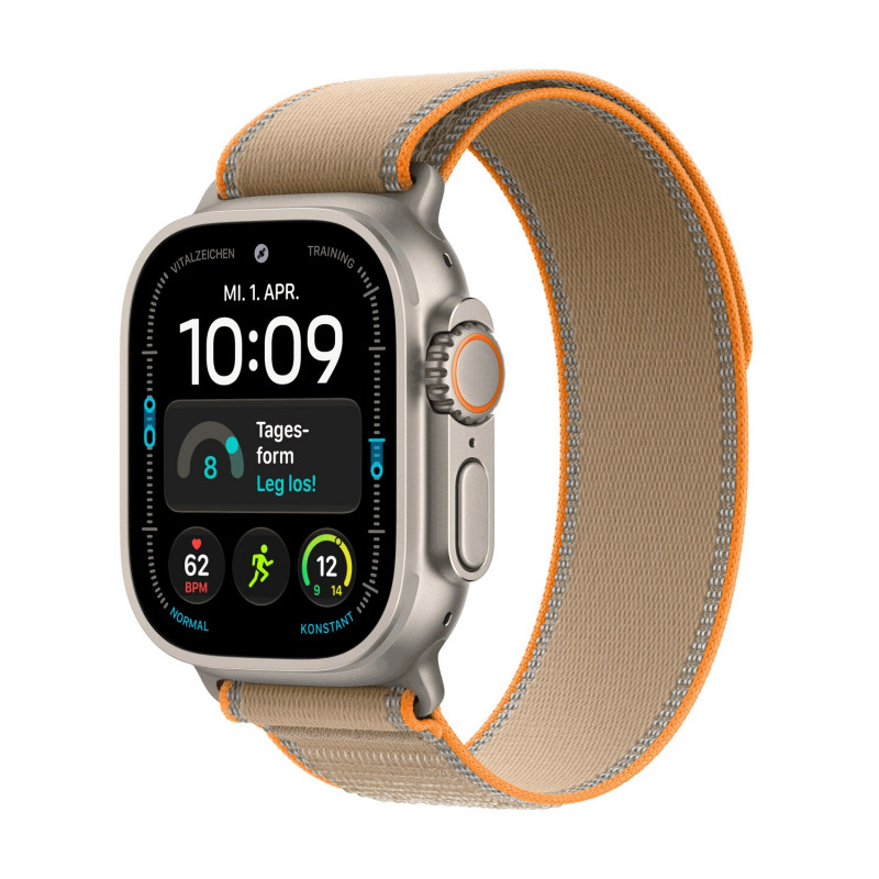 Apple Watch Ultra 4 GPS + Cellular 49 mm, koperta z tytanu (kolor Natural), opaska Trail Loop (kolor piaskowy), M/L