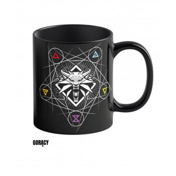 Kubek CENEGA PUBLISHING Good Loot The Witcher 3 Art Heat Reveal - Znaki Wiedźmina 480 ml Czarny