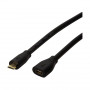 LogiLink CU0120 Kabel przedłużający USB 2.0, Micro-USB B męski do Micro-USB B żeński, 0,5 m, Czarny