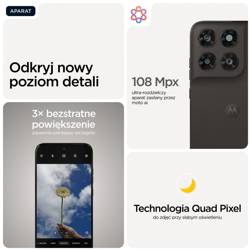 Smartfon Motorola moto g77 17,3 cm (6,8) Hybrid Dual SIM Android 16.0 5G USB Type-C 8 GB 128 GB 5200 mAh Czarny