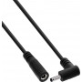 Przedłużacz DC InLine®, wtyk kątowy, 3,5 x 1,35 mm, czarny, 0,5 m