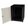 Szafa sieciowa IT-BUDGET 19 inch SJB, 12U, 600x600 mm (szer. x gł.), szklane drzwi, panel tylny, czarna