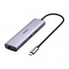 UGREEN 60515 7-w-1 Adapter USB-C Multiport, 4K HDMI, Gigabit Ethernet, 100 W PD, Szary