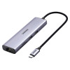 UGREEN 60515 7-w-1 Adapter USB-C Multiport, 4K HDMI, Gigabit Ethernet, 100 W PD, Szary