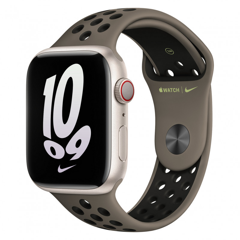 Apple Watch Nike Sport Band 45mm – Oliwkowy Szary/Czarny