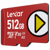 Karta pamięci Lexar PLAY 512GB microSDXC UHS-I, U3, V30, A2, do 205 MB/s, z adapterem SD