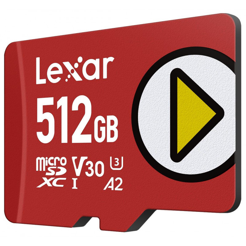 Karta pamięci Lexar PLAY 512GB microSDXC UHS-I, U3, V30, A2, do 205 MB/s, z adapterem SD