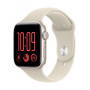 Apple Watch SE 3 GPS 44 mm, koperta z aluminium (kolor Starlight), pasek sportowy (kolor piaskowy), S/M