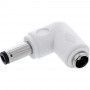 Adapter DC InLine®, 5,5 x 2,5 mm, wtyk/gniazdo, kątowy, biały