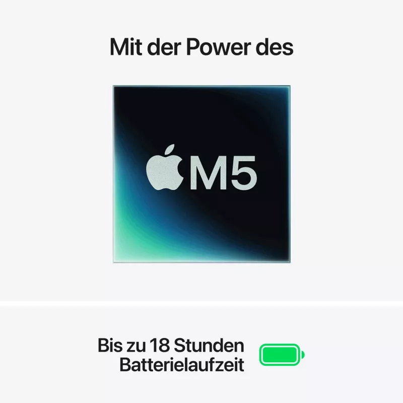 Apple MacBook Air 15 inch M5 10-rdzeniowy CPU 10-rdzeniowy GPU 24GB RAM 2TB SSD – Srebrny, niemiecka klawiatura z Touch ID, 35W dwuportowa ładowarka USB-C (CTO)