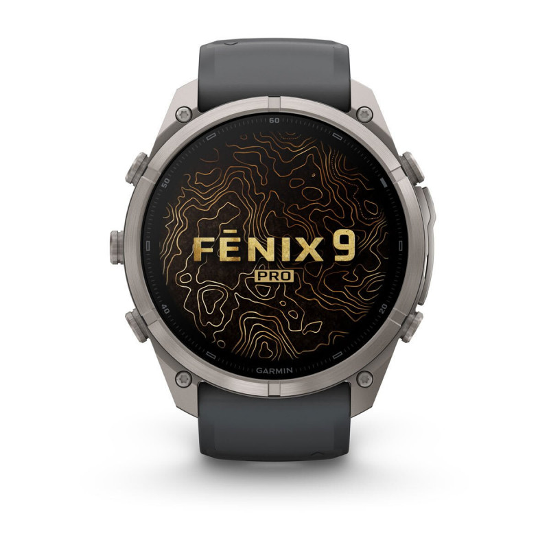 Garmin Fenix 9 Pro – 51mm Tytanowy z Grafitowo/Czarnym Paskiem Silikonowym Smartwatch