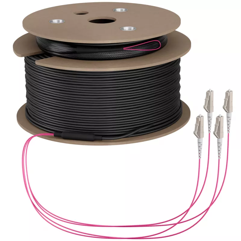 EFB Światłowodowy kabel magistralny OM4, 4 włókna, LC-LC, 130 m, LSZH