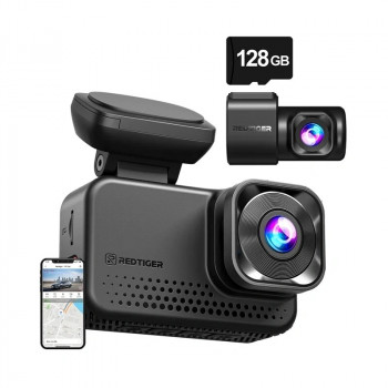REDTIGER VC70 Wi-Fi 4K + 2.5K Wideorejestrator z kartą 128GB