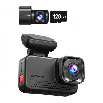 REDTIGER VC70 Wi-Fi 4K + 2.5K Wideorejestrator z kartą 128GB