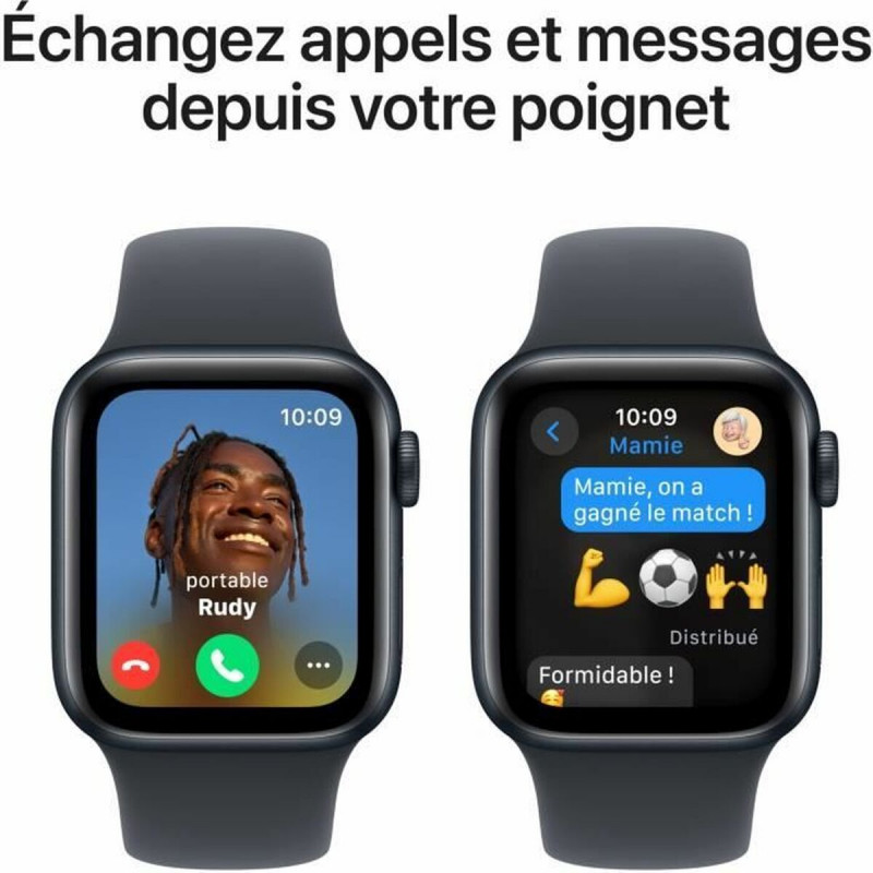 Apple Watch SE (GPS) 40 mm, koperta z aluminium w kolorze północy z paskiem sportowym w kolorze północy – S/M