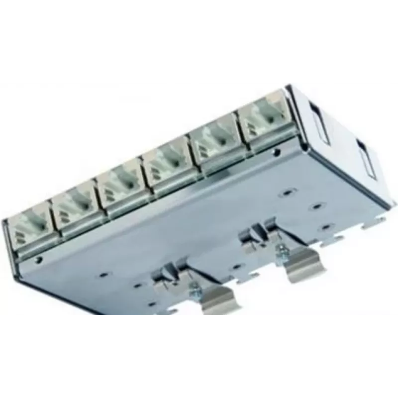 Telegärtner Cat.6A rozdzielacz krosowy (głęboki) na szynę DIN z adapterem TS, 6x gniazdo RJ45 (J02021A0055)