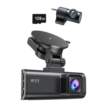 REDTIGER F7NP Wi-Fi 4K + 1080p Wideorejestrator, 128GB