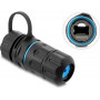 Złącze kablowe Delock RJ45 Jack do RJ45 Jack Cat.6A z gwintem M20 x 1,5 mm i zatyczką zamykającą z obudową IP68 pyłoszczelne i wodoodporne (91840)