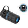 Złącze kablowe Delock RJ45 Jack do RJ45 Jack Cat.6A z gwintem M23,5 x 1,5 mm i nasadką z obudową IP68 pyłoszczelne i wodoodporne (91841)
