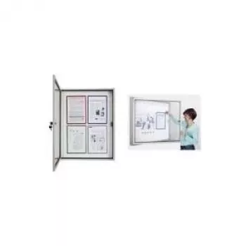 Gablota magnetoplan CC, 4 x DIN A4, do użytku na zewnątrz i wewnątrz, odporne na uderzenia szkło akrylowe bezpieczne (1216000)