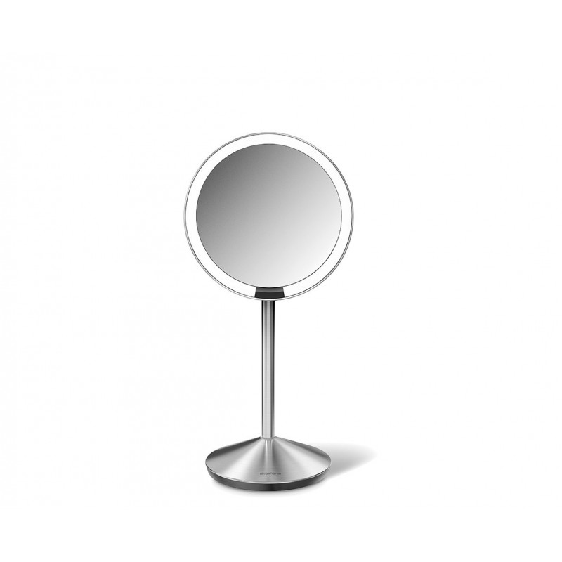 simplehuman Składane lusterko z czujnikiem, 12 cm, akumulatorowe, szczotkowana stal nierdzewna