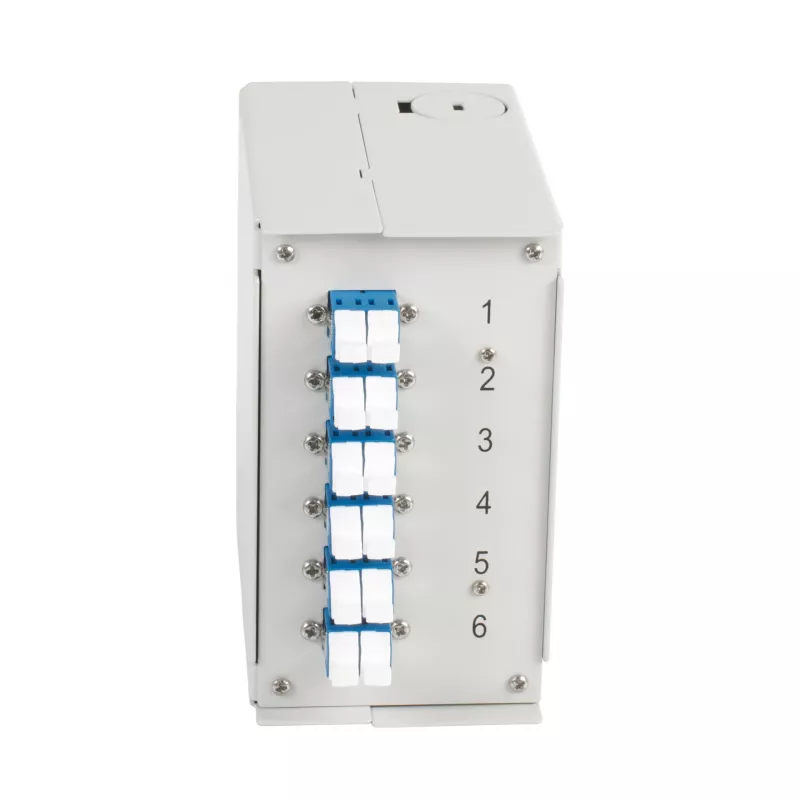 EFB Elektronik skrzynka światłowodowa na szynę DIN OS2 G652D, 12x pigtail LC, 6x adapter LC duplex (BHS70921.12)