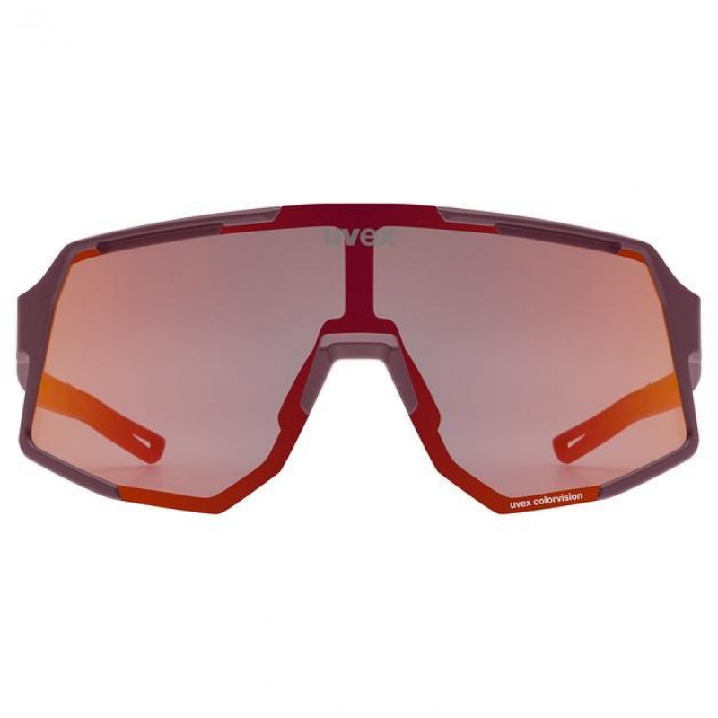Okulary rowerowe Uvex Sequenze CV, Cranberry Matt / Mirror Red