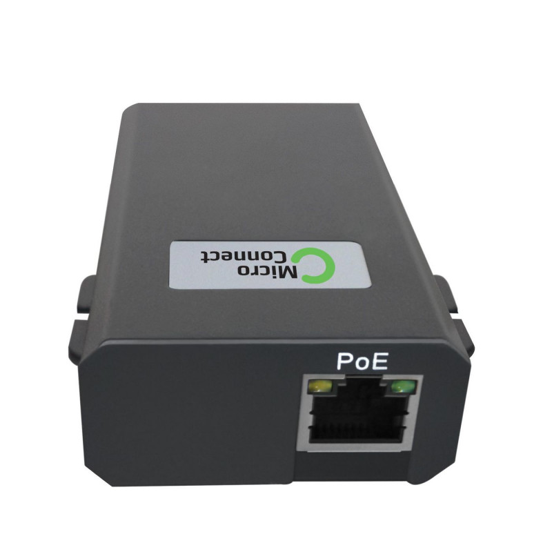 Microconnect POEINJ-60W-USBC gigabitowy iniektor PoE, IEEE 802.3af/802.3bt, 100 m, czarny