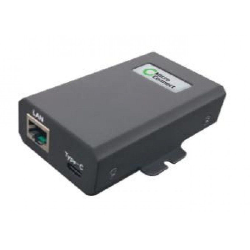 Microconnect POEINJ-60W-USBC gigabitowy iniektor PoE, IEEE 802.3af/802.3bt, 100 m, czarny
