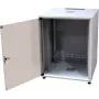 IT-Budget 19 inch Szafa sieciowa SJB, 12U, szer. x gł. 600x600 mm, drzwi szklane, panel tylny, jasnoszary (W-3987-01-02-011-BBL)