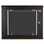 Szafa rack IT-BUDGET TAUNUS 19 inch, 12U, głębokość 600 mm, szklane drzwi, z zamkiem, czarna