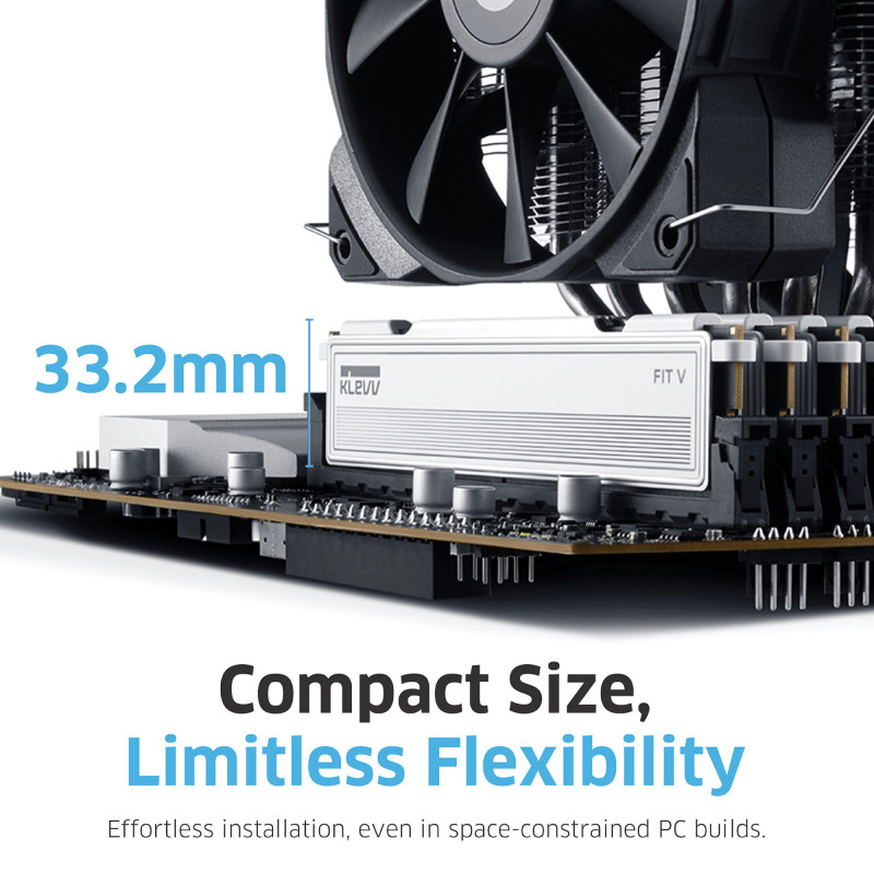 KLEVV Fit V 32GB (2x16GB) DIMM 6000MHz CL28 zestaw pamięci, czarny (KD5AGU880-60B280F)