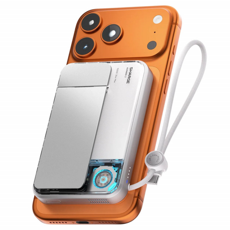 Powerbank SHARGE ICEMAG 3, 10 000 mAh, 25 W Qi2, 35 W USB-C, biały