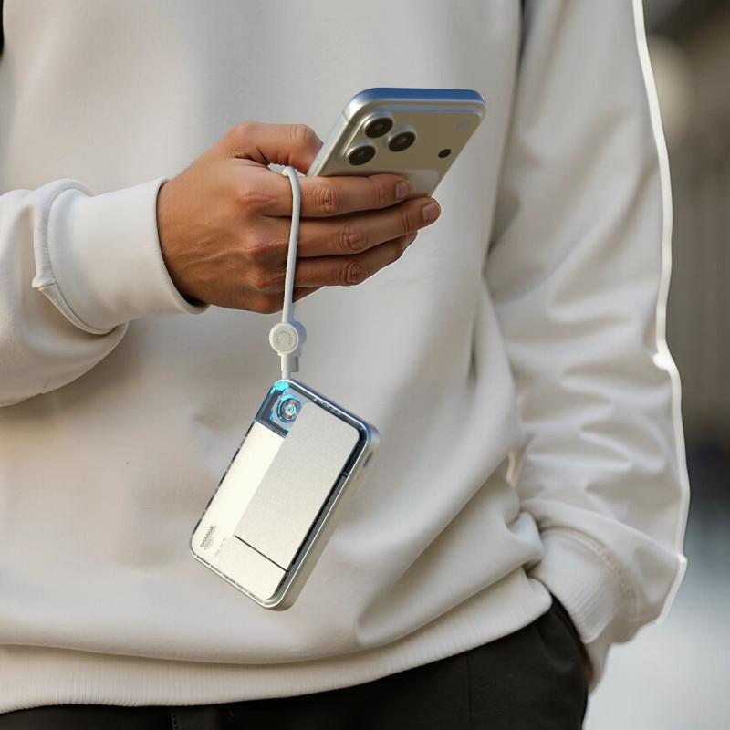 Powerbank SHARGE ICEMAG 3, 10 000 mAh, 25 W Qi2, 35 W USB-C, biały