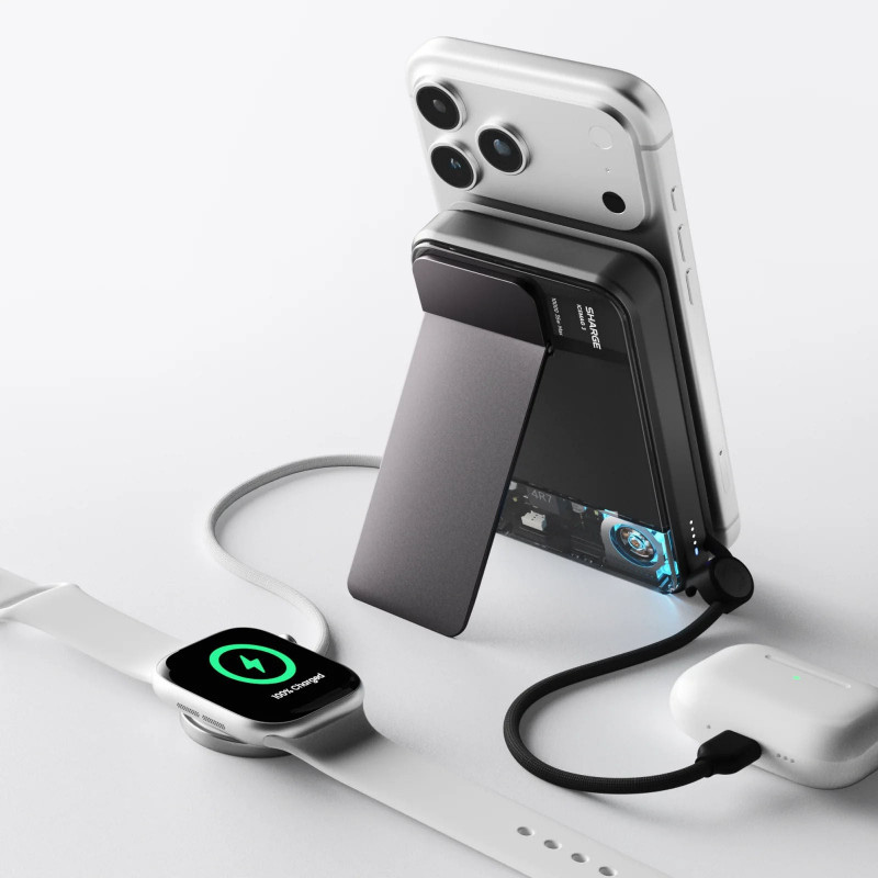 Powerbank SHARGE ICEMAG 3, 10 000 mAh, 25 W Qi2, 35 W USB-C, czarny