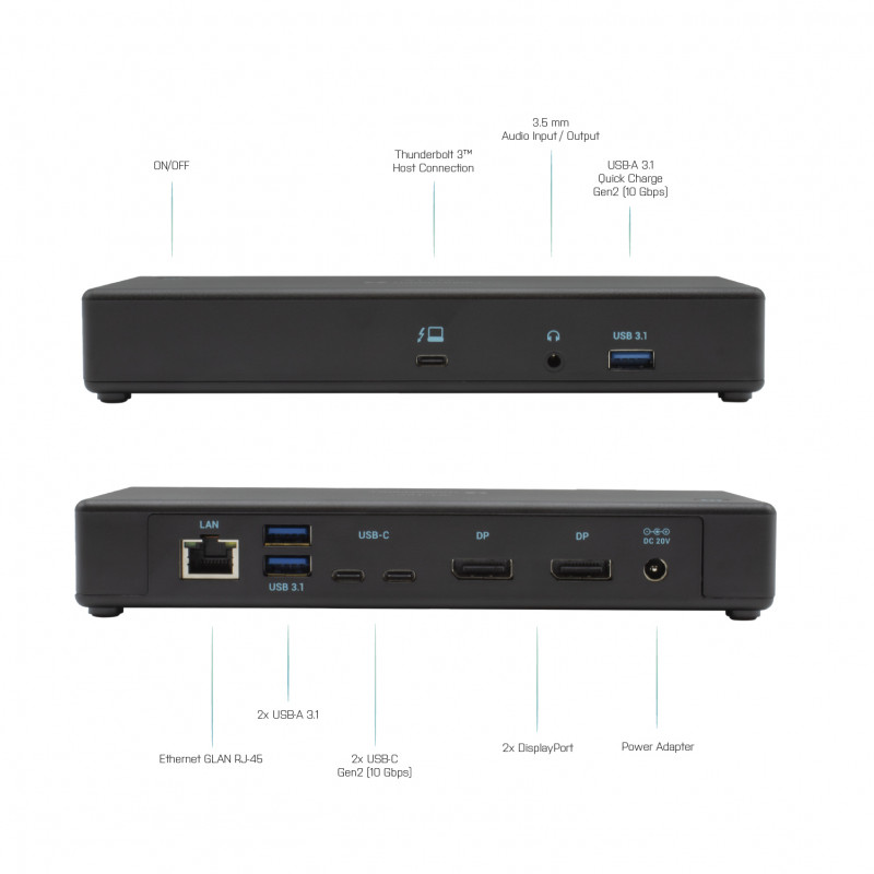 Stacja dokująca i-tec Thunderbolt 3/USB-C Dual DisplayPort 4K z 85W PD