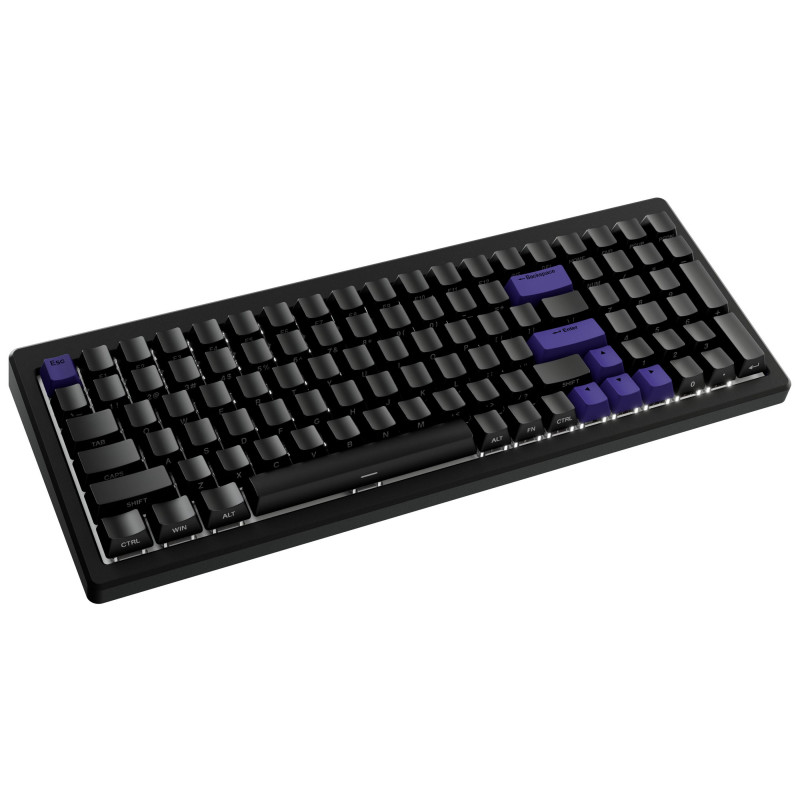 Ducky Cushion 98 klawiatura gamingowa, 96%, układ US (ANSI), przełączniki Shush Zielony – matowa czerń