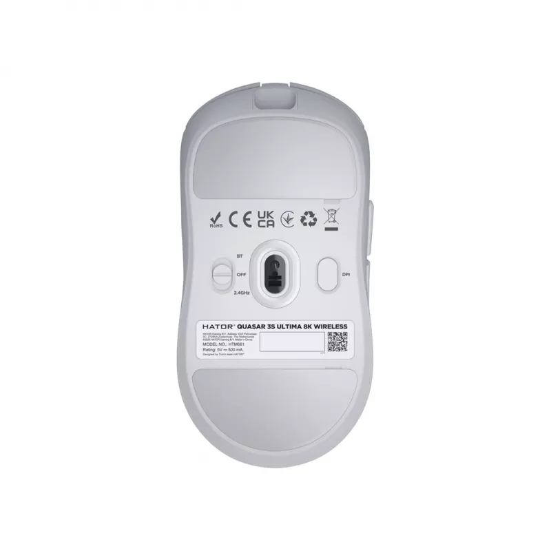 Mysz gamingowa Hator Quasar 3S Ultima Wireless, biała (HTM661)