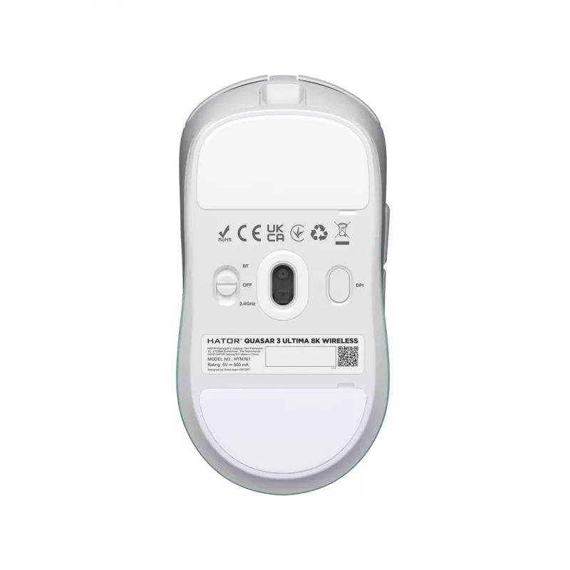Mysz gamingowa Hator Quasar 3 Ultima, biała/miętowa (HTM761)