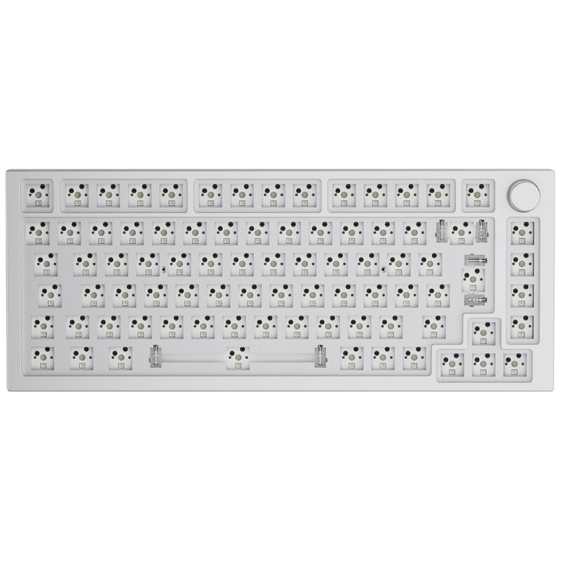 Klawiatura Glorious GMMK Pro Biały Lód 75% TKL - Barebone, układ ISO, srebrna