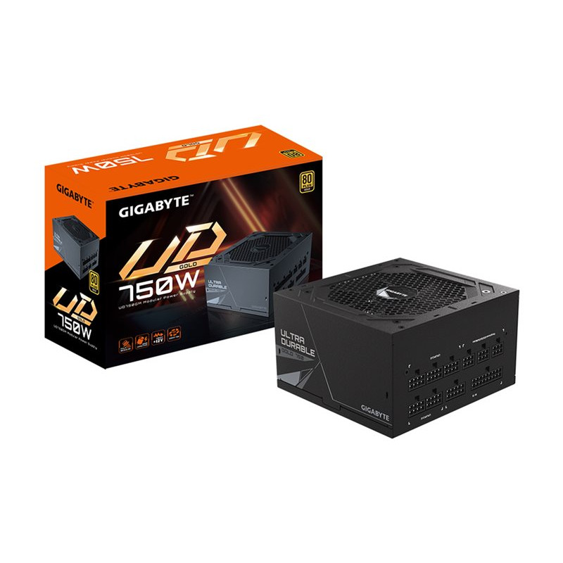 Zasilacz ATX GIGABYTE UD750GM 750W, 80+ Gold, w pełni modularny