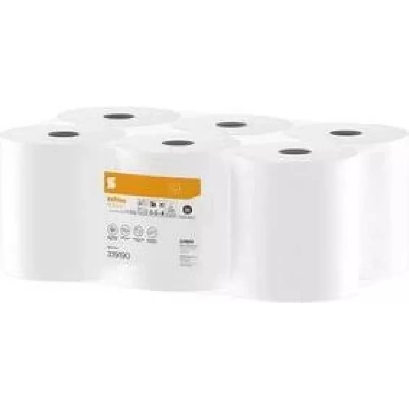 Ręcznik papierowy w rolce Satino by Wepa HiCycle, 2-warstwowy, 138 m, 100% z recyklingu, wysoki biały, wytłaczanie wafelkowe, opakowanie 6 szt. (319190)