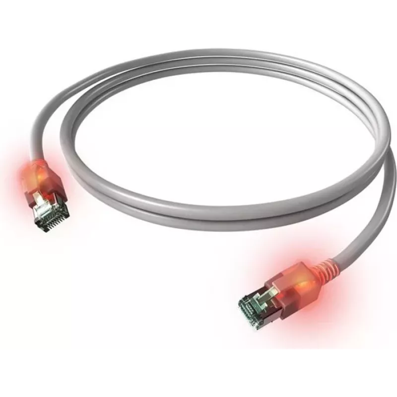 Kabel krosowy ZVK EasyLan Cat6a LED RJ45, ekranowany, 7,5 m, turkusowy