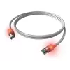 Kabel krosowy ZVK EasyLan Cat6a LED RJ45, ekranowany, 7,5 m, turkusowy
