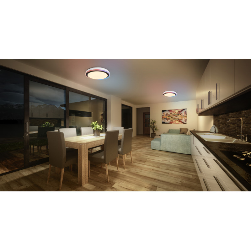 Osram SMART+ WiFi Orbis Magic Lampa ścienna/sufitowa 500 mm, RGB+TW, ściemnialna, 38 W - czarny/biały