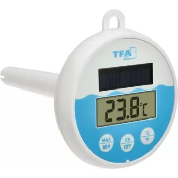 TFA Dostmann cyfrowy solarny termometr basenowy, biały/turkusowy, 30.1068.02