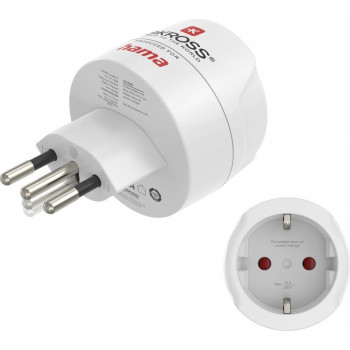 Adapter podróżny Hama typu J, L, N, 3-bolcowy, do Szwajcarii, Włoch i Brazylii